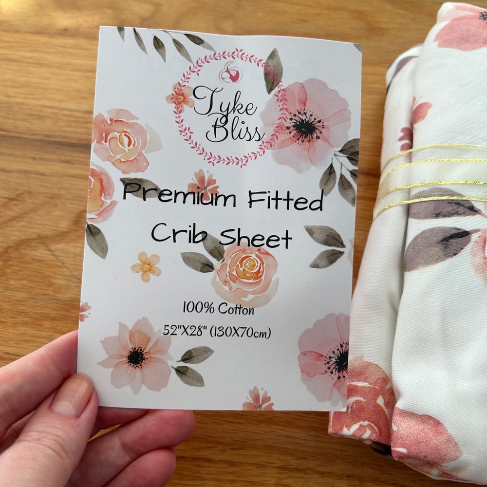 Tyke Bliss 100% cotton Floral Fitted Crib Sheet